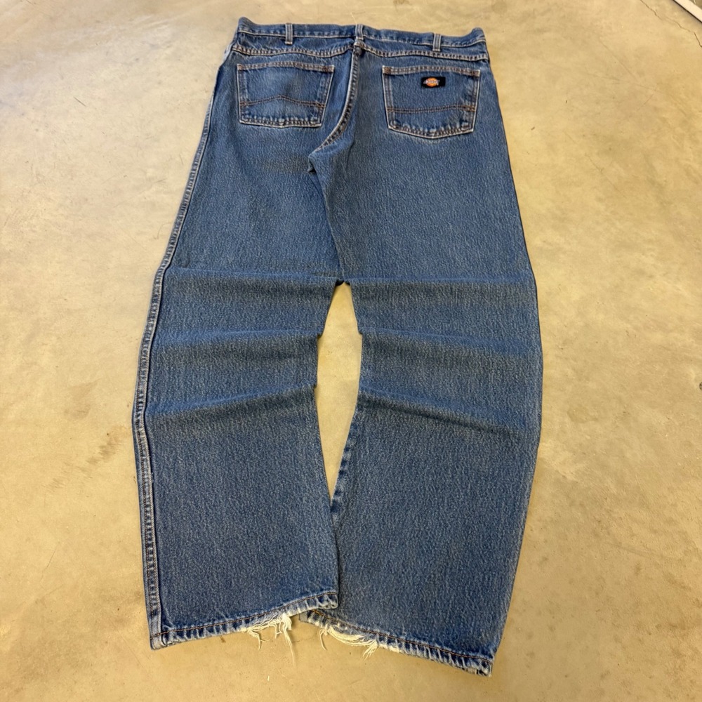 Dickies Mens Relaxed Fit Straight Leg Jeans Medium Wash Blue Denim 34x32